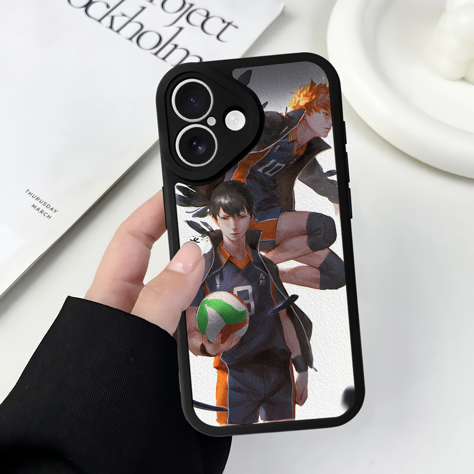 （画像用） ハイキュー!! Haikyu!! 【iPhone 16シリーズ対応】シリコンスマホケース（レザー調） 材質：シリコン